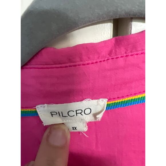 Pilcro By Anthropologie Women's 3X Pink Oversized Button-Up Blouse - Picture 2 of 4
